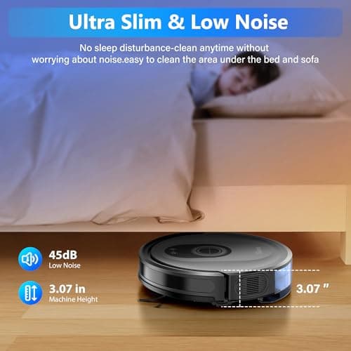 Tikom Robot Vacuum and Mop Combo, 5000Pa Robotic Vacuum Cleaner, 150 Min Max, App & Remote Control, Idear for Hard Floor, Carpet, Pet Hair, Self-Charge(G8000 Max)