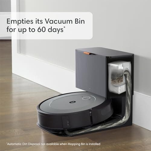 iRobot Roomba Combo i3+ (3574) Robot Vacuum & Mop – Self-Empty for Up to 60 Days, Clean by Room with Smart Mapping, Dual Multi-Surface Brushes for a Thorough Clean, Ideal for Homes with Pets