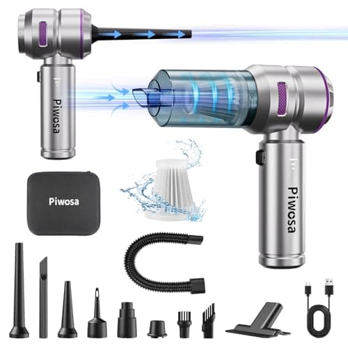 Handheld Vacuum Cordless, Car Vacuum Cleaner with Brushless Motor, Strong Suction Vacuum & Compressed Air Dusters with LED Light, Type C Port, Wireless Mini Portable Hand Vacuum Blower for Home, Pet