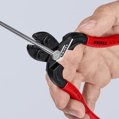 Knipex CoBolt® S Compact Bolt Cutters with recess in the cutting edge black atramentized, plastic coated 160 mm 71 31 160