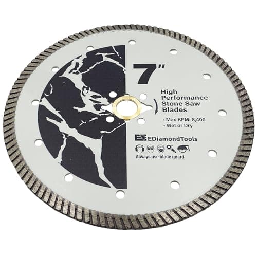 7" High Performance Diamond Saw Blades for Granite, Quartz, and Other Engineered Stones, 7/8"-5/8" Arbor