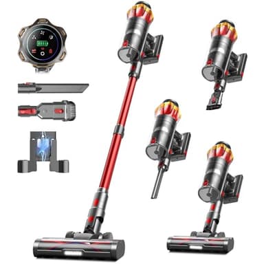 Cordless Vacuum Cleaner,580W 48KPA 65Mins Vacuum Cleaners for Home,Self-Standing Stick Vacuum with Anti-Tangle Brush & OLED Touch Screen,Rechargeable Vacuum Cordless for Pet Hair,Carpet,Hardwood Floor