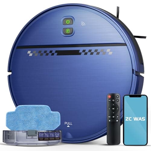 Robot Vacuum and Mop Combo, 2-in-1 Robot Vacuum Cleaner, Perfect for Pet Hair, Hard Floor and Carpet, Anti-Bump, Anti-Fall, App, Voice and Remote Control