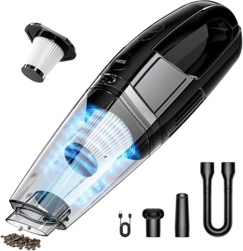 Handheld Vacuum Cordless 7000Pa Suction | Car Vacuum Portable with 650mL Dustbin | 1.43lbs Ultra-Light | 25-Min Runtim | Rechargeable