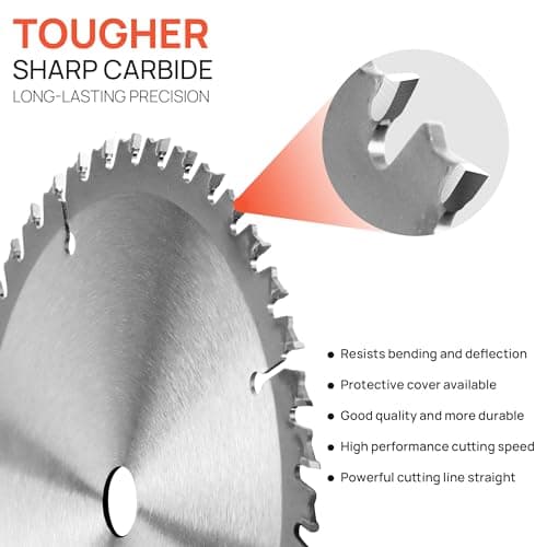 2 Pack 10" 80T Circular Saw Blade, Saw Blade Arbor Size 5/8-inch, TCT ATB for Cutting Wood, Plastic, PVC, Acrylic,by NUTTUTO