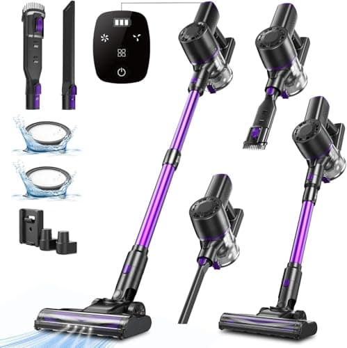 V8PRO Cordless Vacuum Cleaner for Home - 25Kpa Stick Vacuum with Self Standing Design, Max 35Min Runtime, 6 in 1 Lightweight Vacuum for Hardwood Floors and Carpet Pet Hair Car (Purple)