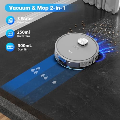 Tikom Robot Vacuum and Mop with LiDAR Navigation L9000, 4000Pa Robotic Vacuum Cleaner, 150Min Max, Smart Mapping, Good for Pet Hair, Carpet, Hard Floor