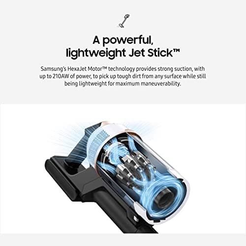SAMSUNG BESPOKE Jet Cordless Stick Vacuum Cleaner w/ Clean Station, Powerful Multi-Surface Floor Cleaning for Carpet, Hardwood, Tile, 5-Layer Filter, Lightweight, VS20A9580VB/AA, 2023, Midnight Blue