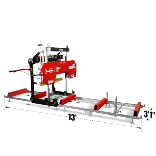32" inch Portable Sawmill, 420cc 15HP E-Start Gasoline Engine, 29" Board Width, 13' Track Length, Model SM-32