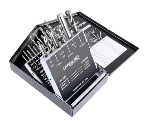 Accusize Industrial Tools Metric 18 Pc H.S.S. Tap and Drill Set, 0001-0052