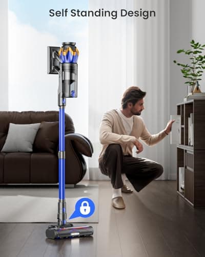 Cordless Vacuum Cleaner, Upgraded 580W 48KPA 65Mins Cordless Stick Vacuum Cleaner with Self-Standing and Touch Screen, Anti-tangle Wireless Vacumm, Vacuum Cleaners for Home/Pet Hair/Carpets/Floors