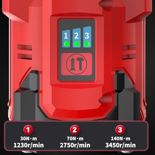 Cordless Impact Driver Kit 16.8V Max Torque 140Nm（105ft-lbs）High Rotation Electric Impact Driver Brushless Motor Continuously Variable Rechargeable 1/4" impact driver 2.0Ah Batteries