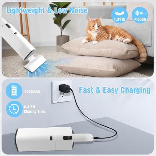 Pet Hair Handheld Vacuum Cordless Car Vacuum, 20000PA High Power, Portable Lightweight Rechargeable Hand Vacuum for Home, Pet and Car