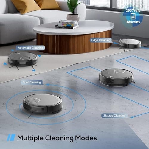 Robot Vacuum and Mop Combo, 2 in 1 Mopping Robot Vacuum Cleaner with Schedule, Wi-Fi/App/Remote, 2000Pa Max Suction, Self-Charging Robotic Vacuum, Slim, Ideal for Hard Floor, Pet Hair, Low-Pile Carpet