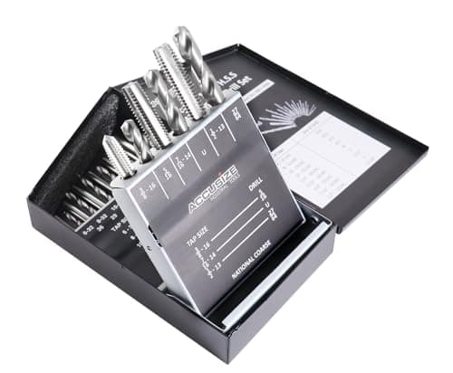 Accusize Industrial Tools U.N.C. 18 Pc H.S.S. Tap and Drill Set, 0001-0040