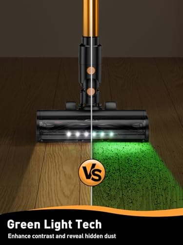 Cordless Vacuum Cleaner, 40Kpa 8 in 1 Powerful Suction Lightweight Stick Vacuum Cleaner for Home, LED Display, 3 Suction Modes, 45Mins Detachable Battery Vacuum for Hard Floor Carpet Pet Hairs