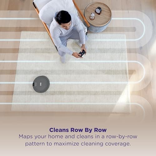 Shark Navigator Robot Vacuum with SmartPath Navigation and Self-Cleaning Brushroll, Powerful Suction, Pet Hair Pickup, Anti-Hair Wrap, for Carpets & Hard Floors, Steel Grey, RV2110