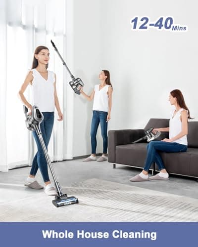 Cordless Vacuum Cleaner, Stick Vacuum Cleaners with 150AW Powerful Suction, Tangle-Free Tech for Home with LED Display for Carpet Hardwood Floor Pet Hair Car Cleaning