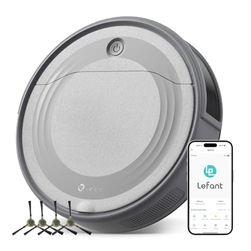 Lefant M310 Robot Vacuum Cleaner– 4500Pa Suction, Ultra-Slim & Quiet, PreciSense Obstacle Avoidance, WiFi/App/Voice Control, 160-Min Runtime, Self-Charging – Ideal for Pet Hair & Hard Floors (Gray)