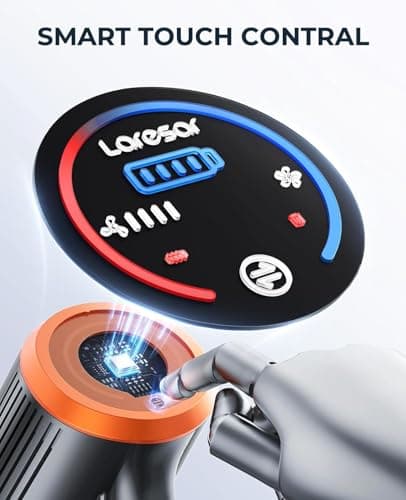 LaresarSSR Cordless Vacuum Cleaner, 450W/38000pa Stick Vacuum Cleaner with Touch Screen, Max 55 Mins Runtime, Handheld Vacuum Cleaner for Home
