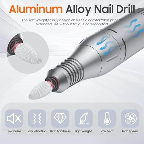 Professional Nail Drill 35000 RPM,SONGMIN Portable Cordless Efile with Bits Kit for Acrylic Nails Gel Polishing Removing,Rechargeable Electric Nail File Machine for Manicure,Pedicure Salon Home,Pink
