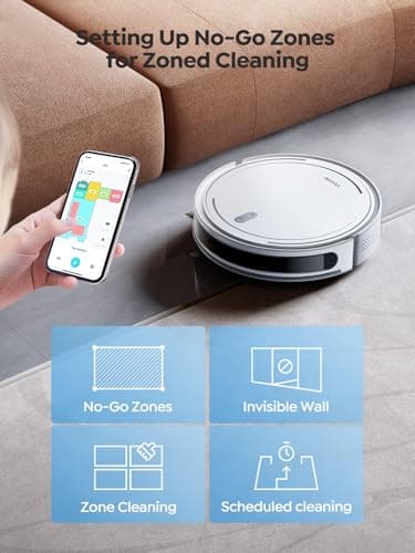 Vyzzle Robot Vacuum, 5000Pa Robot Vacuum and Mop, Smart Navigation, Ultra Slim Robot Vacuum Cleaner Self-Charging, Wi-Fi/App/Alexa Control, Ideal for Pet Hair, Hard Floor, Carpet