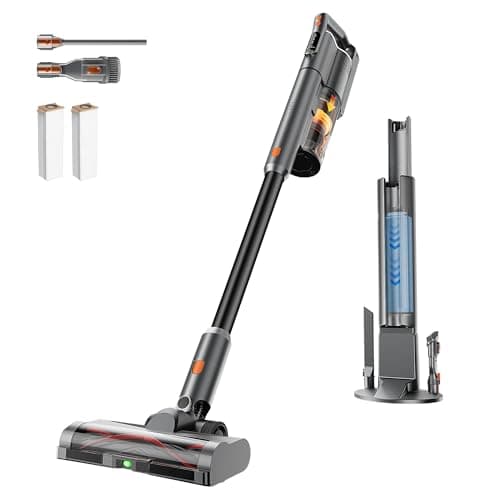 uwant V500 Cordless Vacuum Cleaner with Auto Empty&Auto Dust Scrap System, 7-Layer HEPA Filtration, Anti-Tangle Brush, Stick Vacuum for Pet Hair, Hard Floors, Carpet