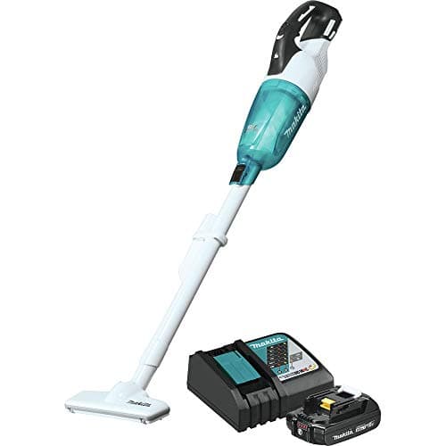 Makita XLC03R1WX4 18V LXT Lithium-Ion Compact Brushless Cordless Vacuum Kit, Trigger W/Lock (2.0Ah), White