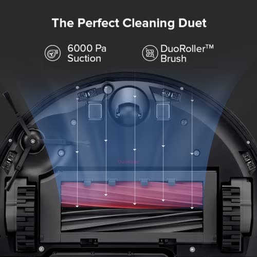 roborock S8+ Robot Vacuum, Sonic Mop with Self-Empty Dock, Stores up to 60-Days of Dust, Auto Lifting Mop, Ultrasonic Carpet Detection, 6000Pa Suction, Black
