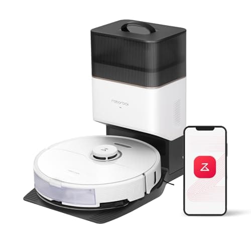 roborock S8+ Robot Vacuum, Sonic Mop with Self-Empty Dock, Stores up to 60-Days of Dust, Auto Lifting Mop, Ultrasonic Carpet Detection, 6000Pa Suction, White