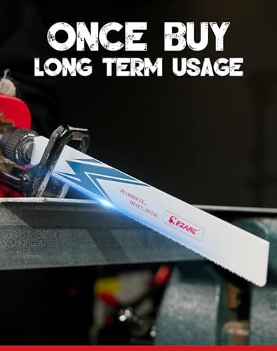 EZARC Reciprocating Saw Blade Bi-Metal Cobalt Sabre Saw Blades for Heavy Metal Cutting 6-Inch 14TPI R626PM+ (5-Pack)