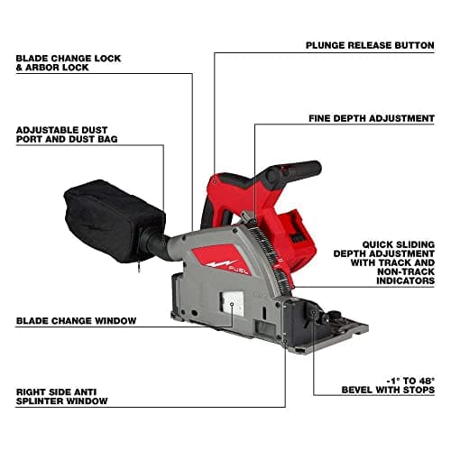 for Milwaukee 2831-20 M18 FUEL 18V 6-1/2" Cordless Plunge Track Saw - Bare Tool