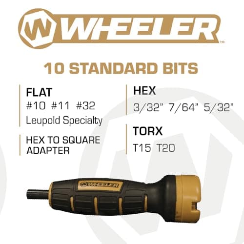 Wheeler Digital FAT (Firearms Accurizing Torque) Wrench with Interchangeable Bits and LCD Display for Firearm Maintenance, Gunsmithing, RC Vehicles, Drone, Mechanic Work, and More