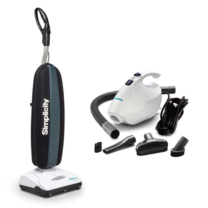 Simplicity Vacuums Cleaning Bundle – Freedom Cordless Upright + Flash Hand Vac with Tools – Lightweight Vacuum Cleaners for Home Carpet, Hard Floors and More