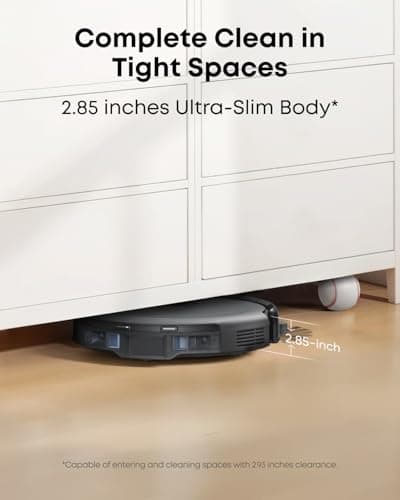 eufy Robot Vacuum C10 with Self Emptying Station, Up to 60 Days Hands Free Cleaning, Edge Expansion Brush, 4000Pa Powerful Suction, 2.85-Inch Ultra-Slim Body, Smart Mapping, Lidar Navigation
