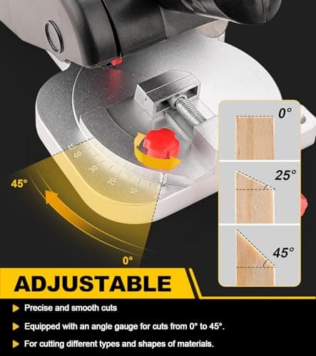 Mini Miter Cut-Off Chop Saw for Metal Cutting, Arrow Shafts, Wood Crafts, Hobby Miniature Model Making, Small Electric Table Saw Tool, 223/5.56 Brass, Cuts Max. 1/2" High x 1/2" Wide