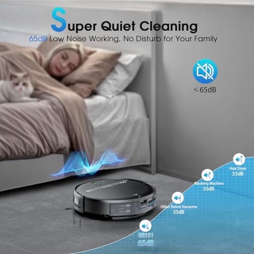 Robot Vacuum and Mop, 2-in-1 Robotic Vacuums Cleaner with Smart Max Strong Suction, WiFi/App/Alexa Voice Control, Obstacle Avoidance, for Pet Hair, Carpets and More