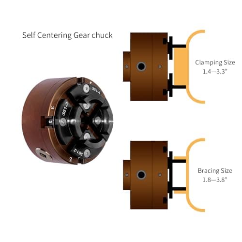 4 Inch Wood Lathe Chuck Set 1"X8TPI Thread & 3/4"X16TPI Adapter, Self-Centering 4 Jaw Wood Turning Chuck