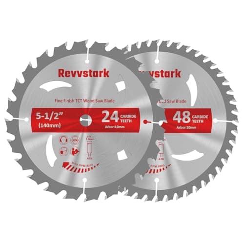 5-1/2" (10mm Arbor) Circular Saw Blades 24T&48T, Carbide Tipped Teeth, Heavy Duty TCT Saw Blades for Cutting Various Wood, Plastic and Composite Materials
