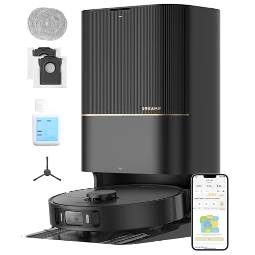 dreame X30 Ultra Robot Vacuum and Mop Combo, Extendable & Liftable Mop, 75Days Self-Emptying Robot Vacuum, 260Mins Runtime, 8,300 Pa Suction, 140°F Self-Cleaning & Auto-Drying Mops