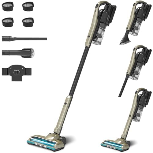 Cordless Vacuum Cleaner, 25Kpa Powerful Suction Ultralight Stick Vacuum with Tangle-Resistant Floor Brush, 2500mAh Fast-Charging Battery for Pet Hair Floor Carpet Stair, 4 Hepa
