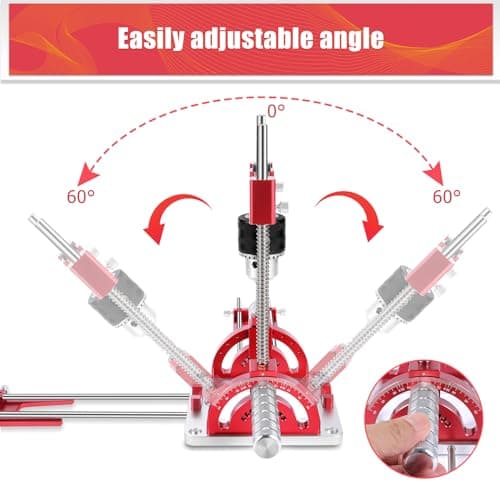 Portable Drill Guide, Multi Angle Drill Guide for Straight Holes,Adjustable Angle 0° to 60°, Heavy-Duty Self-Centering Base,Precision Drilling Jig with Chuck & Key,Chuck Clamping Range for 1/16-1/2"