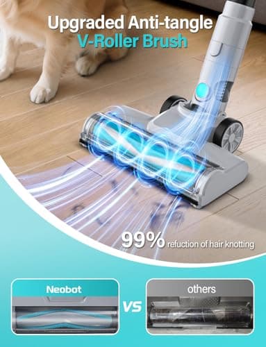 8-in-1 Cordless Stick Vacuum Cleaner, Lightweight, 40-Minute Runtime, Powerful Suction, Anti-Tangle for Pet Hair, Great for Hardwood Floors, Short-Pile Carpets, Stairs, Sofa, Gaps, and More