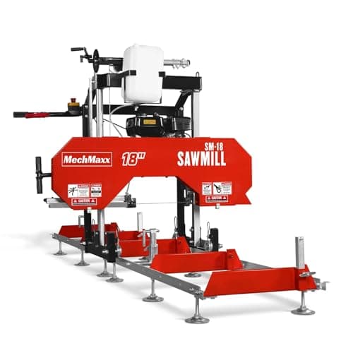 212cc 7HP Gasoline Engine,18'' Log Diameter,8'1'' Cutting Length,15" Board Width And 7'' Board Thickness,10' Track Length,Portable Wood Sawmill Chain Saw,Model SM-18
