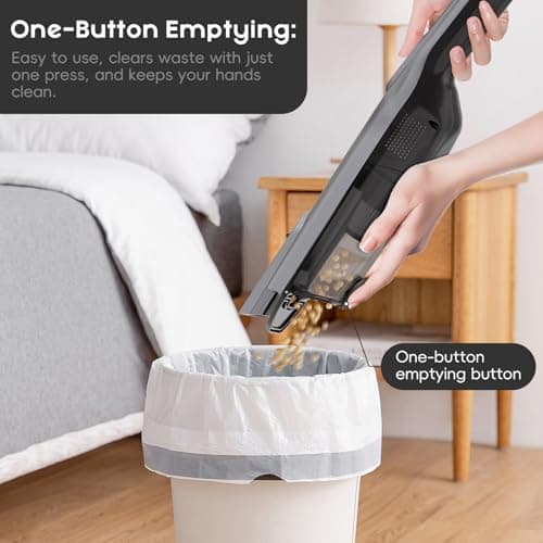 Cordless Handheld Vacuum, Lightweight Portable Hand Vacuum Cleaner with LED Light,Rechargeable Hand Held Vacuum with Charging Dock, Powerful Suction for Office, Home,Car,Silver