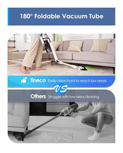 Tineco Pure ONE A50S Cordless Stick Vacuum Cleaner, 185W Suction,1L Larger Dustbin, 3DSense Power Brush, PureCyclone Tech, Easily Tackles Large Debris
