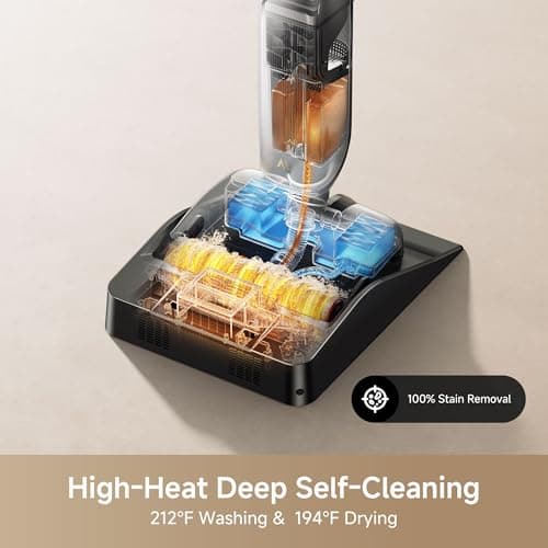 Mova X4 Pro Wet Dry Vaccum Cleaner, 20000Pa Cordless Vacuum Mop with Zero Tangle, Hot Water Mopping for Sticky Messes,194℉ Hot Air Self Drying, 180° Lie Flat, Push-In Charging Station, LED Display