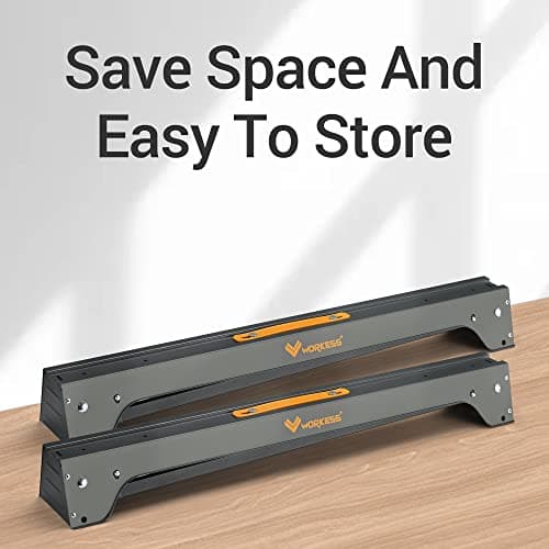 Saw Horses 2 Pack, Heavy Duty Folding Portable Saw Horses Table 2200 Lbs Load Capacity with 2x4 Support Legs, Fast Open Legs and Easy Grip Handle for Woodworking.