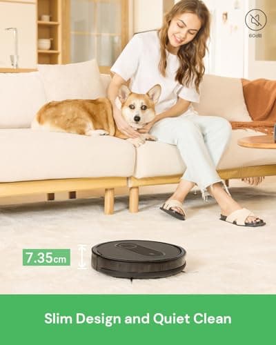 Robot Vacuum,2 in 1 Mopping and Vacuuming, App/Voice/Remote Control,Self-Charging Robotic Vacuum Cleaner,Good for Hard Floor, Low-Pile Carpet, Pet Hair (Small)