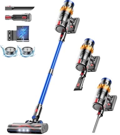 NADALY Cordless Vacuum Cleaner, 550W/45Kpa Vacuum Cleaner for Home, Up to 65Mins Runtime Stick Vacuum, Anti-Tangle & Auto Mode Lightweight Vacuum, Wireless Vacuum for Pet Hair Carpet Hardwood Floor